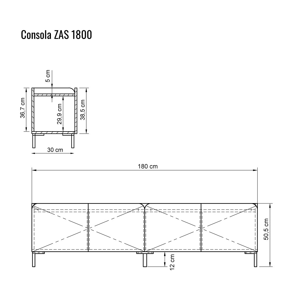 Consola ZAS 1800 Laca